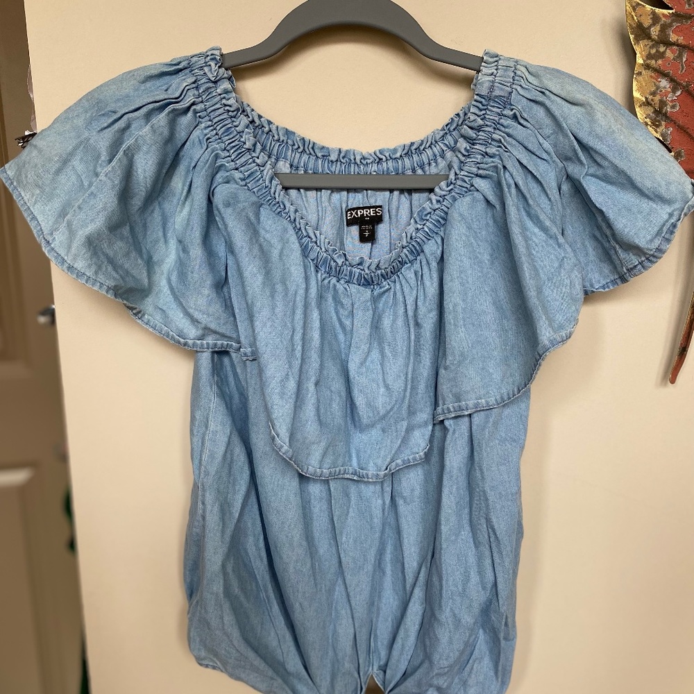 Denim Colored Blouse